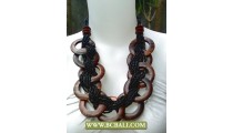 Beads Necklaces Black with Wooden
